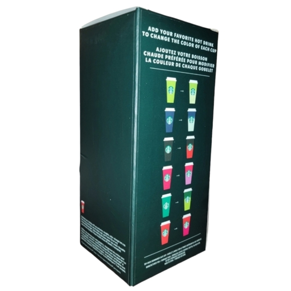 NWT. Starbucks Color Changing Reusable 16 oz Hot Cups with Lids. Set of 6 - Picture 3 of 4